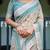 cream colour Ready to wear saree with unstitched blouse
