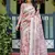 cream colour Ready to wear saree with unstitched blouse