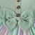 Mint green ribbed bow tulle party wear girls dress
