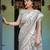 off white colour Ready to wear saree with unstitched blouse