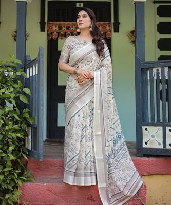 off white ready made saree 5