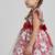  red and pink floral print net party wear girls dress with bow