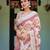 cream color Ready to wear saree with unstitched blouse