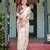 cream color Ready to wear saree with unstitched blouse