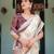 cream color Ready to wear saree with unstitched blouse