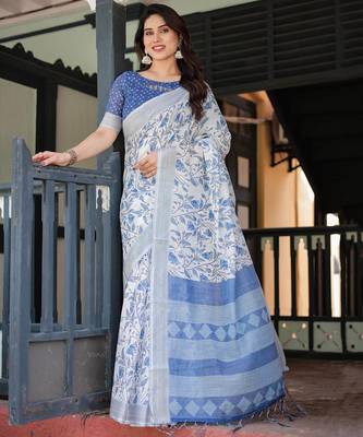 light grey color Ready to wear saree with unstitched blouse 1