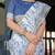 light grey color Ready to wear saree with unstitched blouse