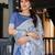 light grey color Ready to wear saree with unstitched blouse