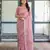 pink color Ready to wear saree with unstitched blouse