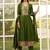 Floral embroidered silk blend v neck kurta trosuer & dupatta set