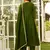 Floral embroidered silk blend v neck kurta trosuer & dupatta set