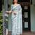 pastel green color Ready to wear saree with unstitched blouse