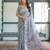 grey color Ready to wear saree with unstitched blouse