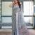 grey color Ready to wear saree with unstitched blouse