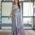 grey color Ready to wear saree with unstitched blouse
