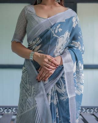 blue ready made saree 5