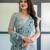 light blue color Ready to wear saree with unstitched blouse