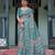 teal green colour Ready to wear saree with unstitched blouse