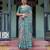 teal green colour Ready to wear saree with unstitched blouse