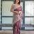 wine color Ready to wear saree with unstitched blouse