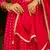 Floral embroidered silk blend v neck kurta trosuer & dupatta set