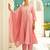 Floral embroidered silk blend round neck kurta trosuer & dupatta set