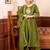Floral embroidered silk blend round neck kurta trosuer & dupatta set