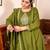 Floral embroidered silk blend round neck kurta trosuer & dupatta set
