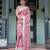pink color Ready to wear saree with unstitched blouse