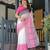 pink color Ready to wear saree with unstitched blouse