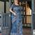 blue colour Ready to wear saree with unstitched blouse