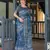 blue colour Ready to wear saree with unstitched blouse