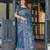 blue colour Ready to wear saree with unstitched blouse