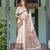 cream colour Ready to wear saree with unstitched blouse