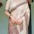 cream colour Ready to wear saree with unstitched blouse