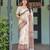cream colour Ready to wear saree with unstitched blouse