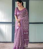 wine colur Ready to wear saree with unstitched blouse