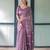 wine colur Ready to wear saree with unstitched blouse