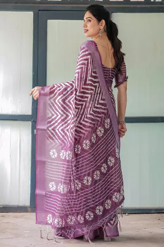 wine colur Ready to wear saree with unstitched blouse