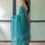 teal blue colour Ready to wear saree with unstitched blouse
