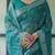 teal blue colour Ready to wear saree with unstitched blouse