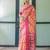 pink colour Ready to wear saree with unstitched blouse