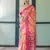 pink colour Ready to wear saree with unstitched blouse