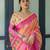 pink colour Ready to wear saree with unstitched blouse