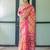 pink colour Ready to wear saree with unstitched blouse