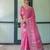 pink colour Ready to wear saree with unstitched blouse