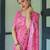 pink colour Ready to wear saree with unstitched blouse