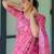 pink colour Ready to wear saree with unstitched blouse