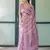 pink colour Ready to wear saree with unstitched blouse