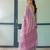 pink colour Ready to wear saree with unstitched blouse